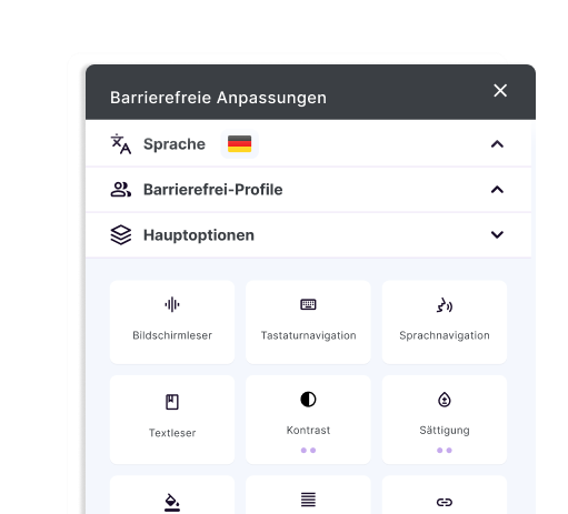 AI-powered Accessibility Widget interface