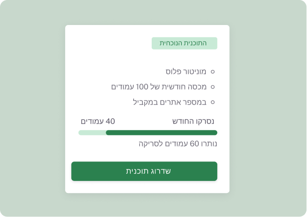 לוח בקרה עם סרגל צד, סמל פרופיל ואזור תוכן המציג התראה ורשימת דומיינים שנוספו.