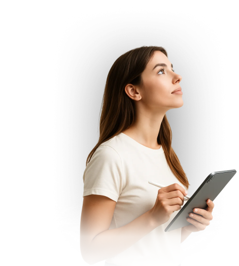 אדם בודק נגישות על טאבלט