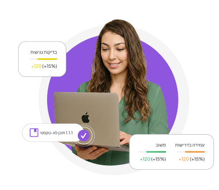 ממשק אקדמיית Tabnav המציג מדדי נגישות