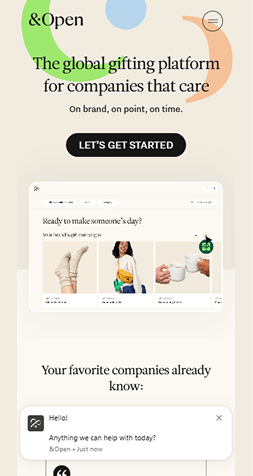 Example of a mobile website interface displayed in full view