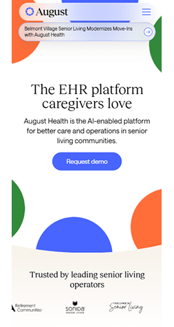 Example of a mobile website interface displayed in full view