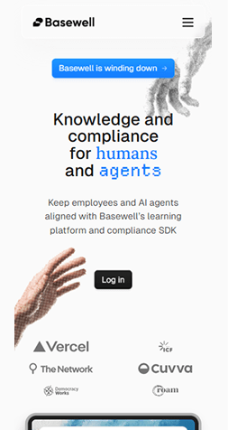 Example of a mobile website interface displayed in full view