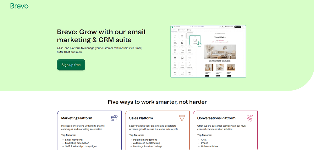 Example of a desktop website interface displayed in full view
