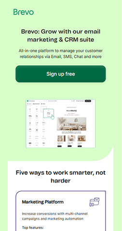 Example of a mobile website interface displayed in full view