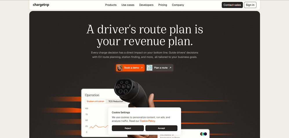 Example of a desktop website interface displayed in full view