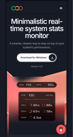 Example of a mobile website interface displayed in full view