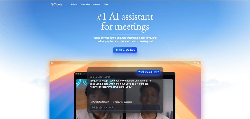 Example of a desktop website interface displayed in full view