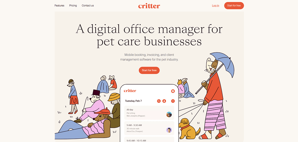 Example of a desktop website interface displayed in full view