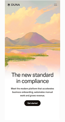 Example of a mobile website interface displayed in full view