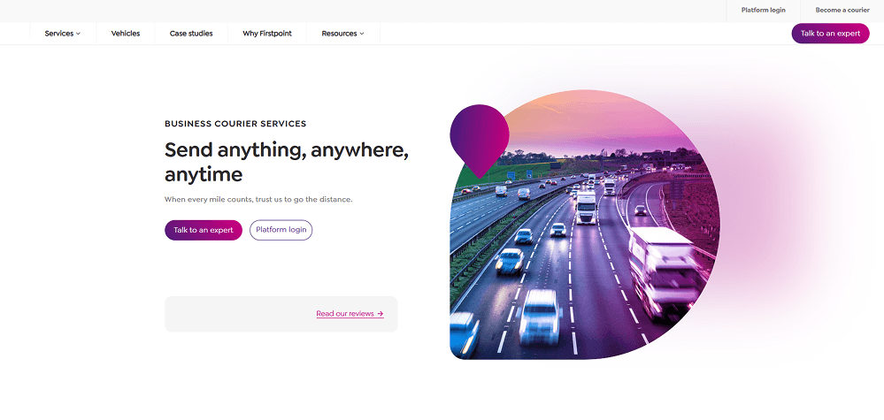 Example of a desktop website interface displayed in full view