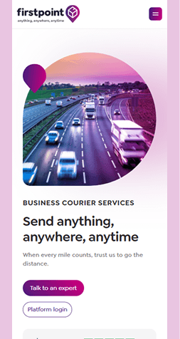 Example of a mobile website interface displayed in full view