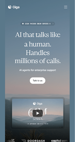 Example of a mobile website interface displayed in full view
