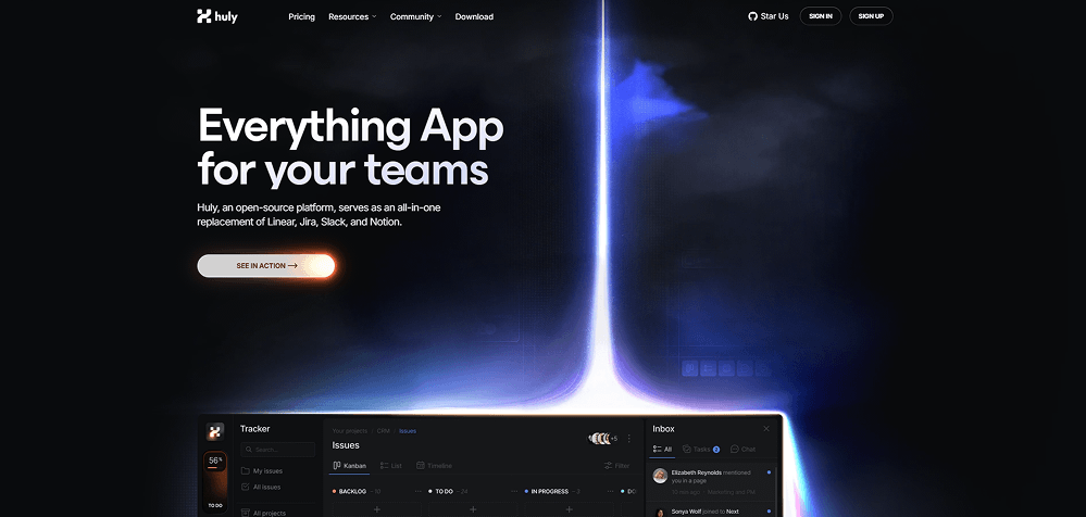 Example of a desktop website interface displayed in full view