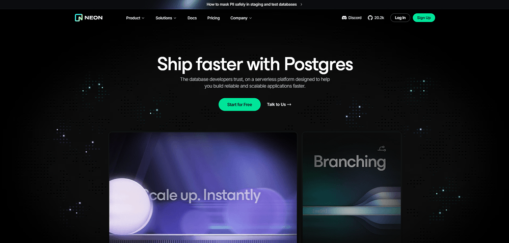 Example of a desktop website interface displayed in full view