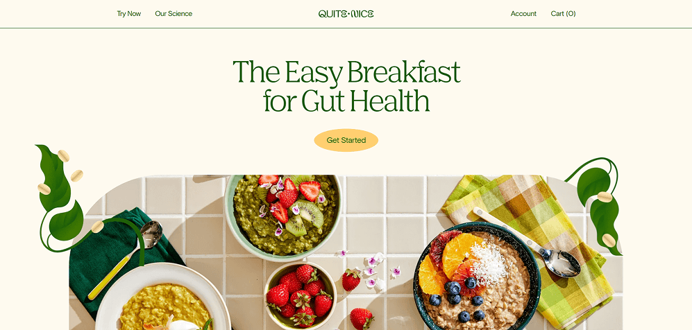 Example of a desktop website interface displayed in full view