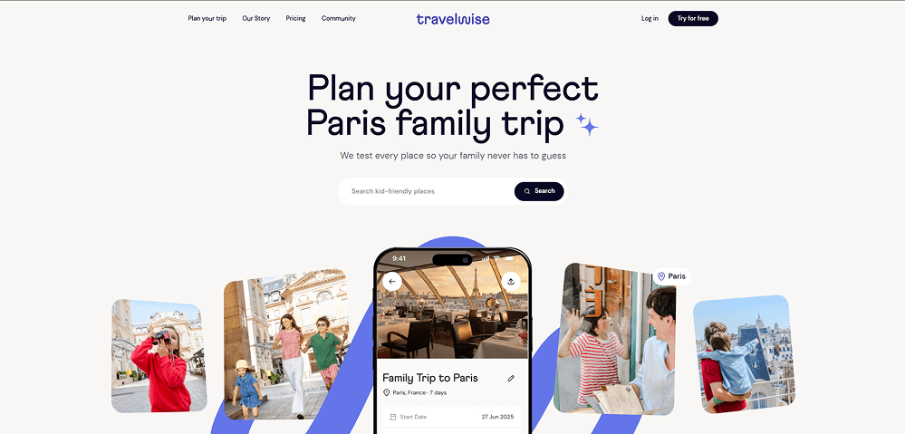 Example of a desktop website interface displayed in full view