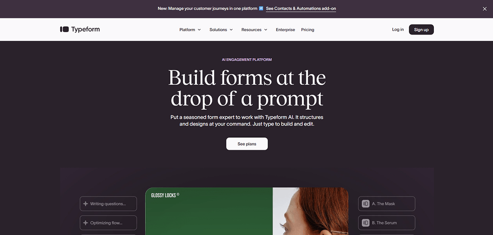Example of a desktop website interface displayed in full view