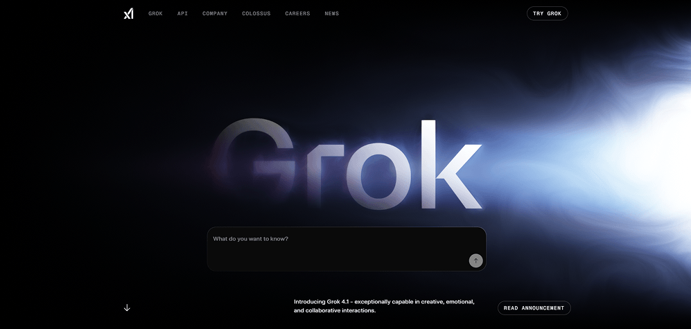 Example of a desktop website interface displayed in full view