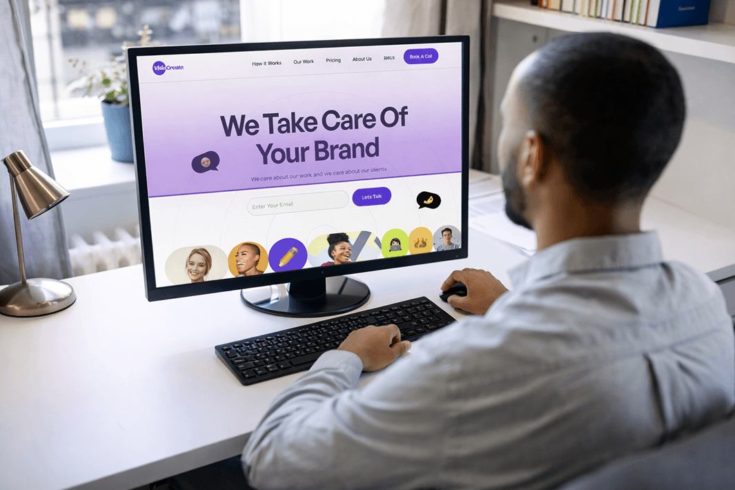 Accessibility audit showing a website being reviewed on a desktop screen by a user