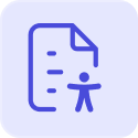 AI widget button with white circle and linear background
