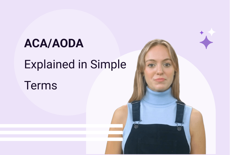 Instructor facing the camera with the title ACA/AODA
Explained in Simple Terms displayed above her